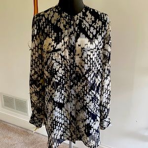 Sheer abstract blouse